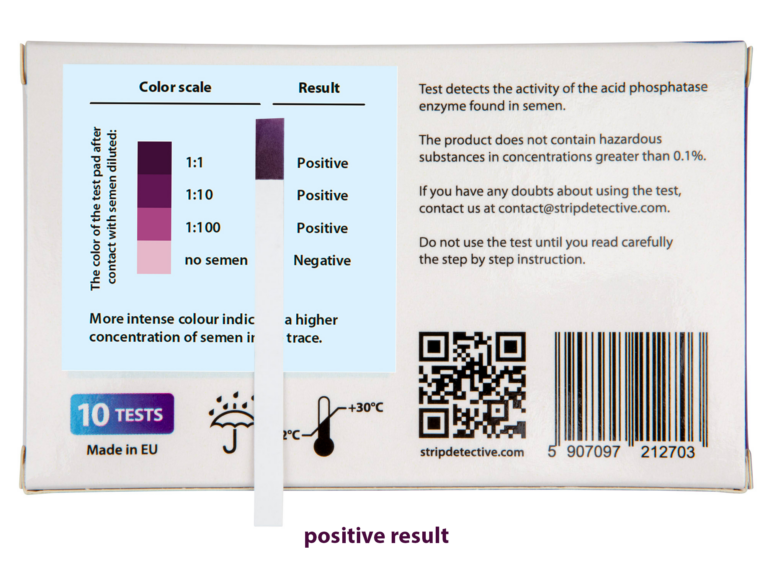 posotive result semen detection test